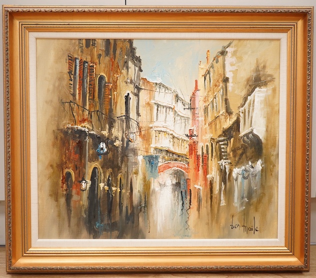 Ben Maile (1922–2017), impasto oil on canvas, ‘Venice canal scene’, signed, 49 x 60cm, gilt framed. Condition - good